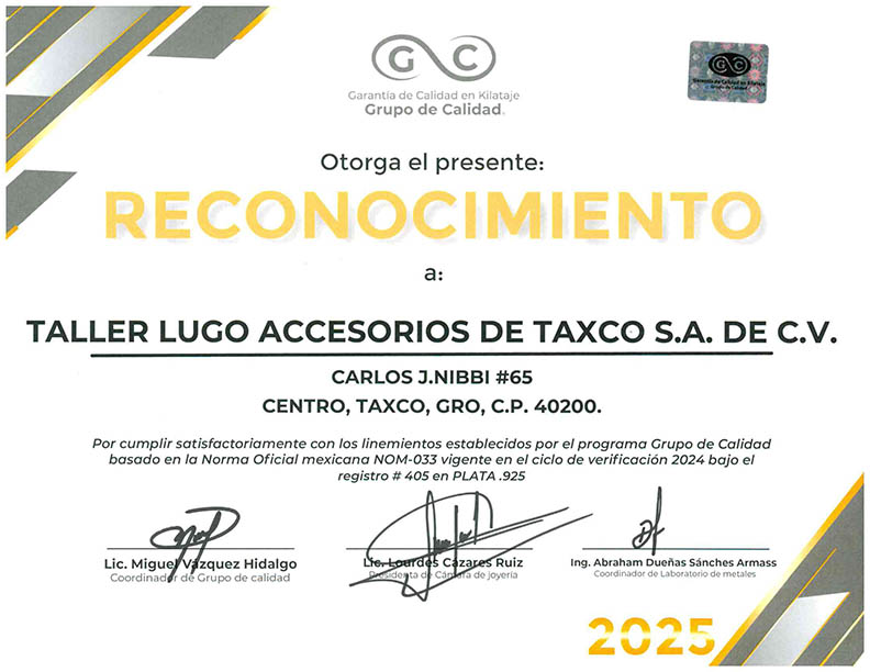 Certificación - Grupo de Calidad